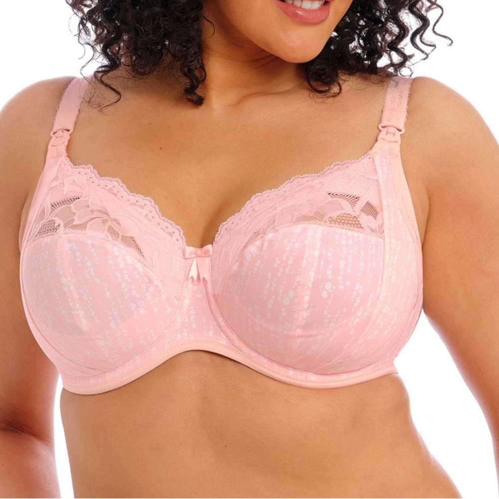 Elomi Molly Stretch Lace Underwire Nursing Bra 42H Blush Pink NWT